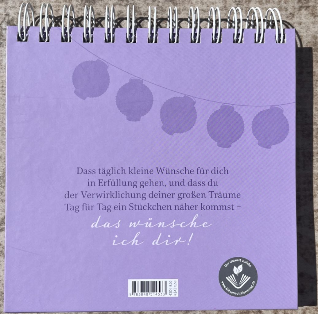 Ein Spiralaufsteller, der jeden Tag gute Wünsche überbringt