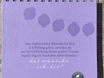 Ein Spiralaufsteller, der jeden Tag gute Wünsche überbringt