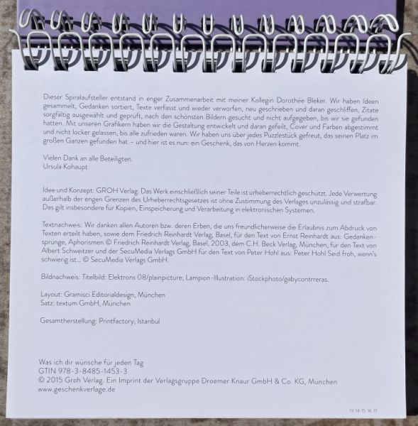 Ein Spiralaufsteller, der jeden Tag gute Wünsche überbringt