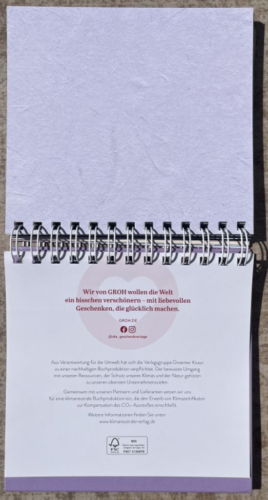 Ein Spiralaufsteller, der jeden Tag gute Wünsche überbringt