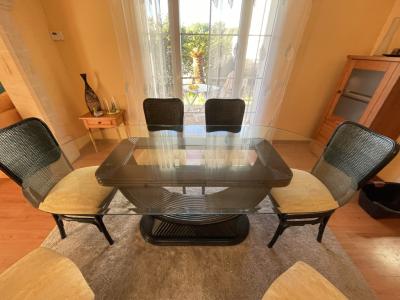 Esstisch Glastisch mit 6 Stück Stühlen