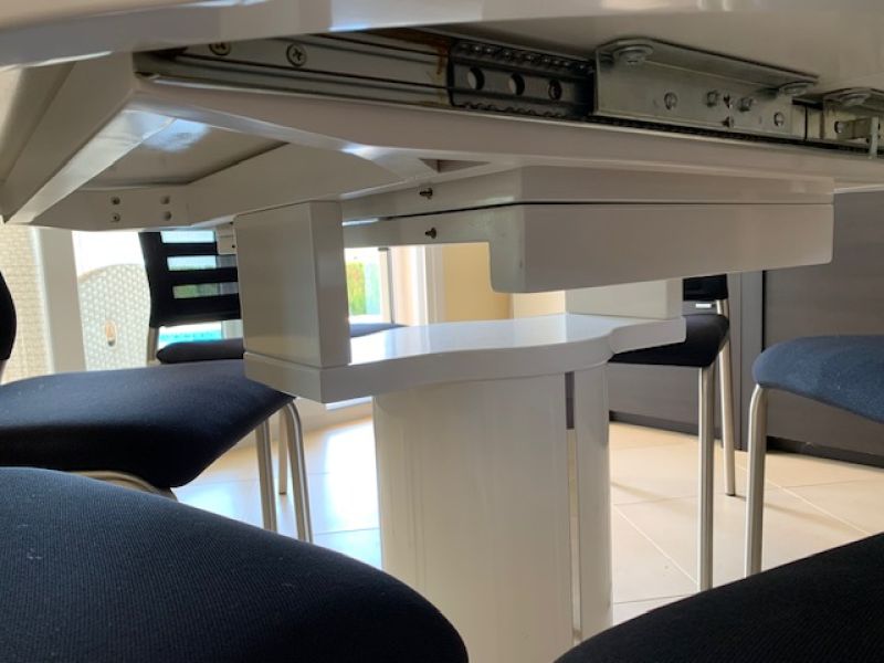 Esstisch mit 6 Stühlen, rund, ausziehbar, Venjakob