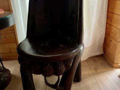 EXCLUSIVE:   Massive tropical wood seating set - 4 chairs and 1 table