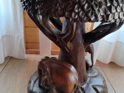 EXCLUSIVE:   Massive tropical wood seating set - 4 chairs and 1 table