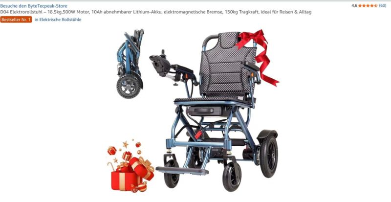Foldable electric wheelchair, like new