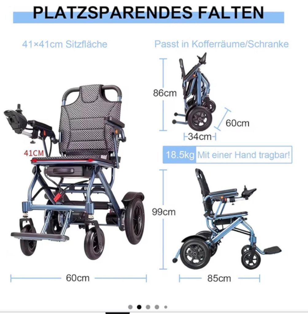 Foldable electric wheelchair, like new