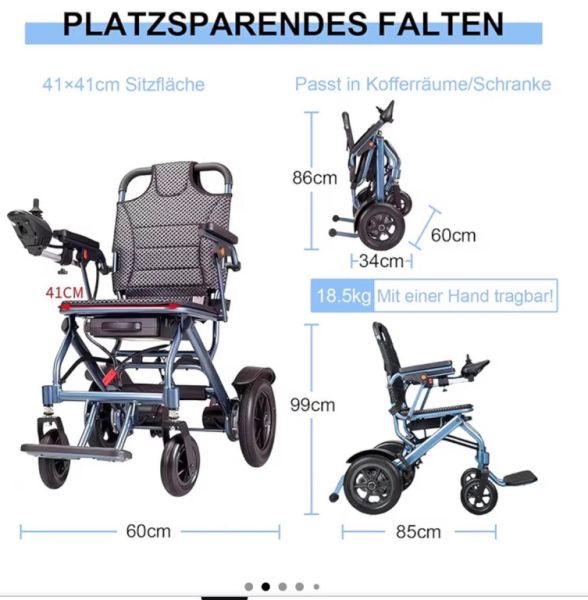 Foldable electric wheelchair, like new
