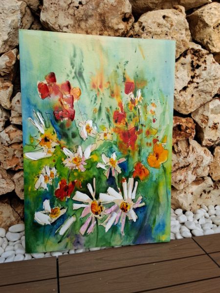 FARBPRÄCHTIGES BILD Öl auf Leinwand modern bei Porto Christo