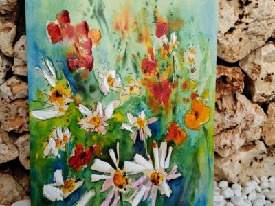 FARBPRÄCHTIGES BILD Öl auf Leinwand modern bei Porto Christo