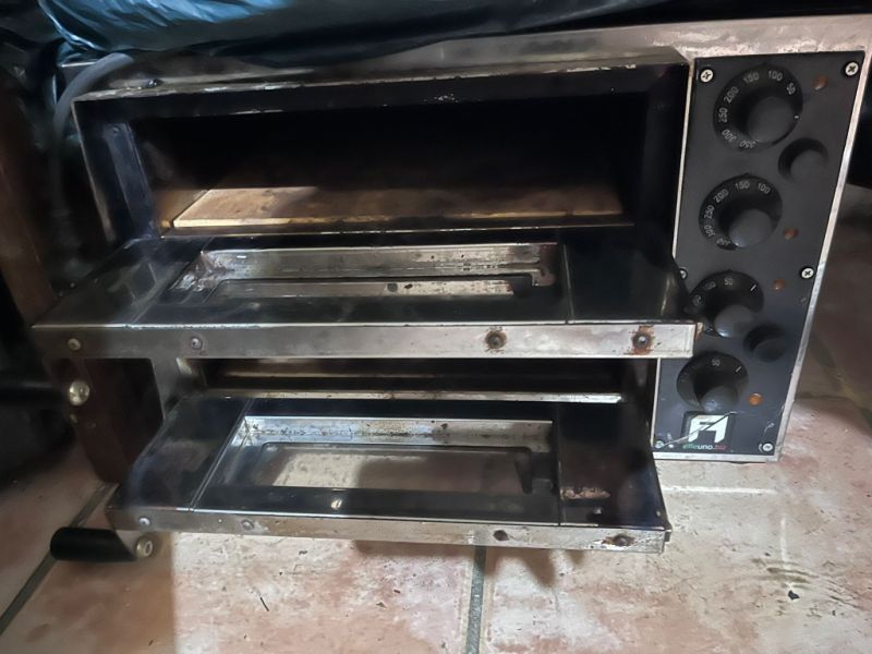 Used Flammkuchen oven with stone plates