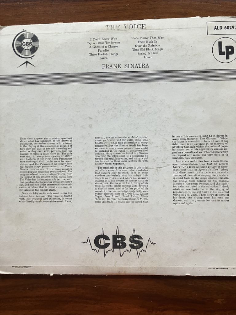 Frank Sinatra  Schallplatte