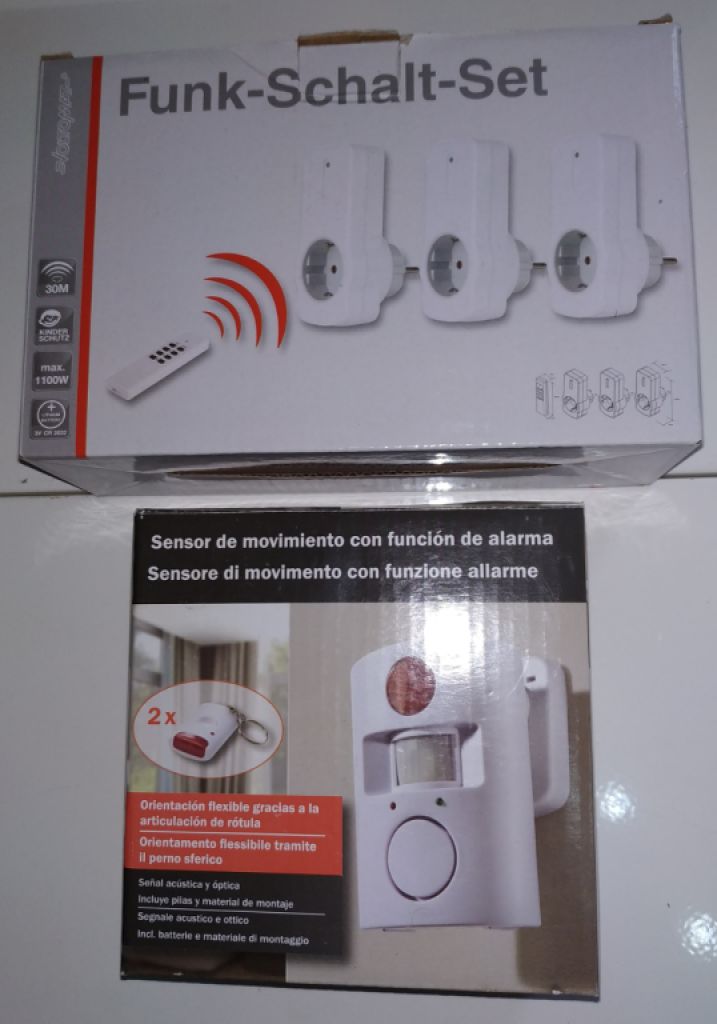Wireless switch set with 3 receivers, + alarm system