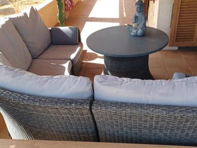 Garden sofa with table.