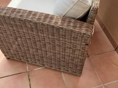 Garten / Terrassen  / Balkon Möbel, Ratan Stühle mit Polstern, Fußteil, Tisch Höhen verstellbar