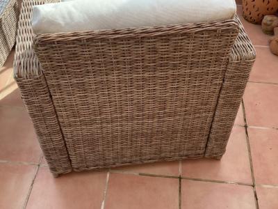 Garten / Terrassen  / Balkon Möbel, Ratan Stühle mit Polstern, Fußteil, Tisch Höhen verstellbar