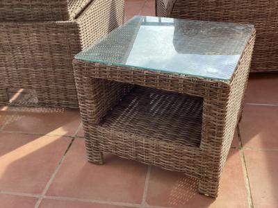 Garten / Terrassen  / Balkon Möbel, Ratan Stühle mit Polstern, Fußteil, Tisch Höhen verstellbar