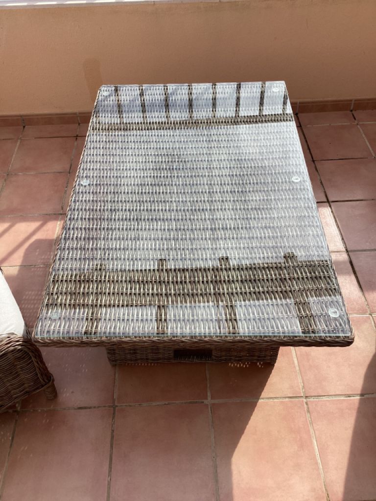 Garten / Terrassen  / Balkon Möbel, Ratan Stühle mit Polstern, Fußteil, Tisch Höhen verstellbar