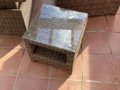 Garten / Terrassen  / Balkon Möbel, Ratan Stühle mit Polstern, Fußteil, Tisch Höhen verstellbar