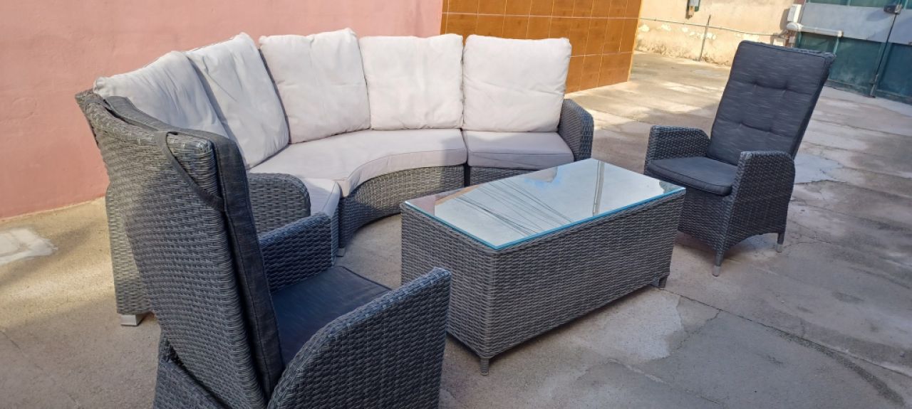 Garden furniture synthetic rattan.