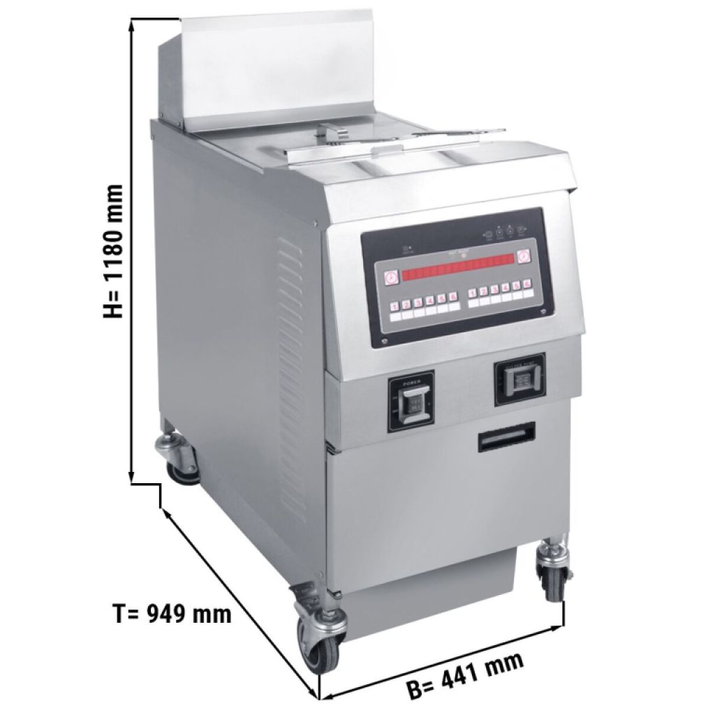 Gastronomie Elektro Fritteuse - 25 Liter - 14,2 kW - mit Ölfiltersystem