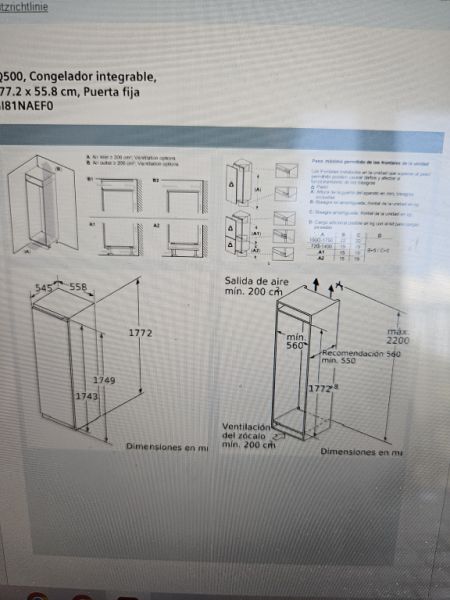 Gefriergerät, vollintegriert Siemens iQ500 GI81NACF0, 177,2/178,8 x56/ 57 x 55cm, 213L, NoFrost