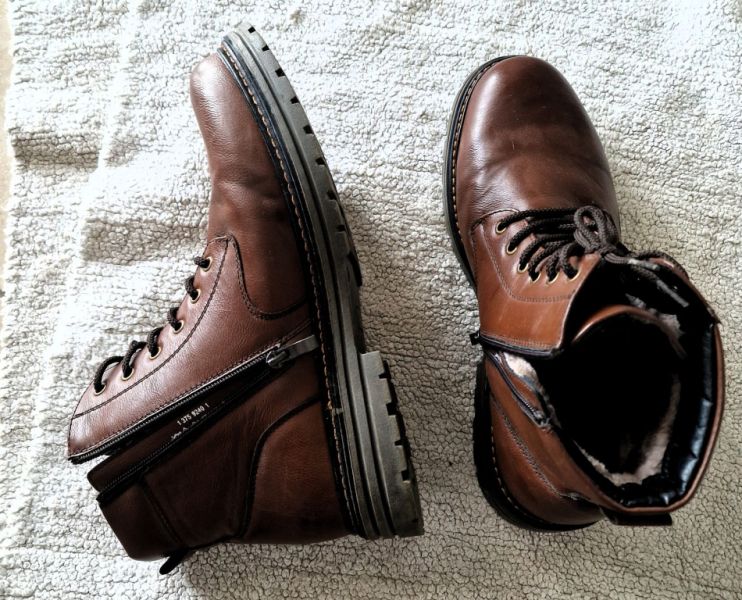 Gefütterte Leder - Männerboots, Grösse 45, NUR 1x GETRAGEN