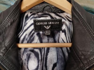 Giorgio Armani Damen-Leder Jacke Gr.40-42 schwarz Kalbsleder