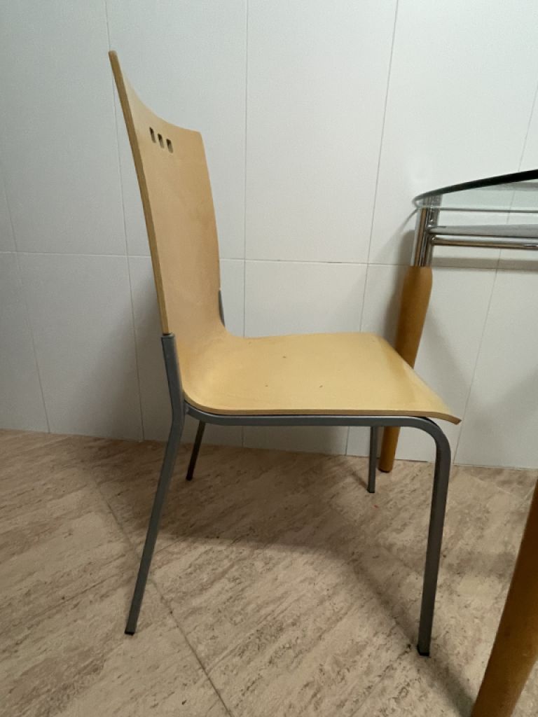 Glastisch Esstisch mit 3 Stück Stühlen