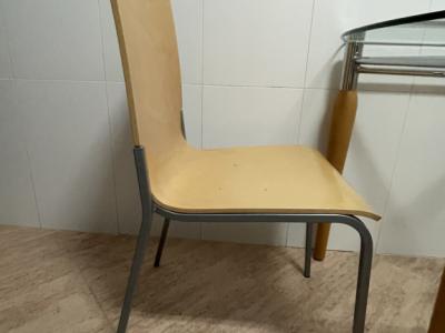 Glastisch Esstisch mit 3 Stück Stühlen