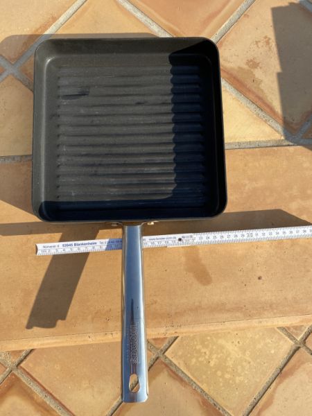 Sartén para parrilla, cuadrada, estriada