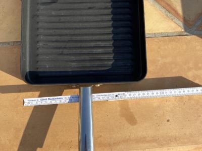 Sartén para parrilla, cuadrada, estriada