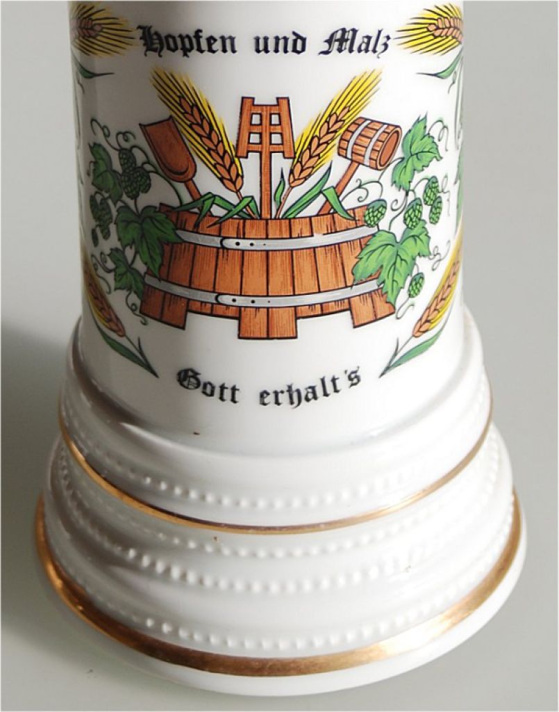 großer Bierkrug, Bierseidel, Porzellan
