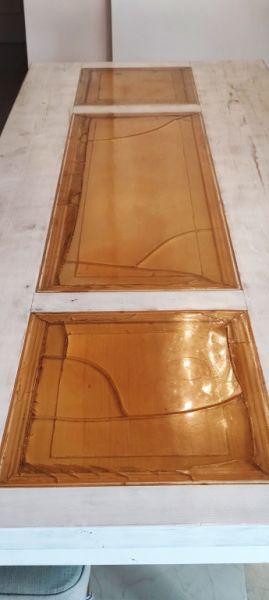 Großer Esstisch in Handarbeit gefertigt/echtes Holz inkl. 6x Riviera Maison Esstühle