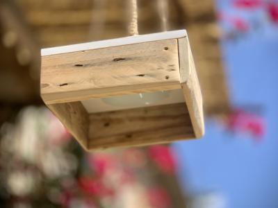 Hängelampe Deckenlampe Holz einzigartig Unikat Tischlampe E14