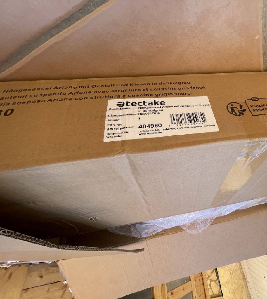 Hängesessel Tectake gerade aufgebaut/ neu