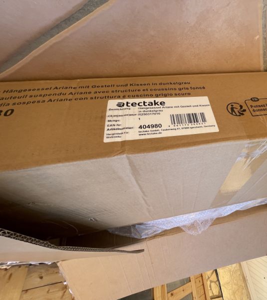 Hängesessel Tectake gerade aufgebaut/ neu
