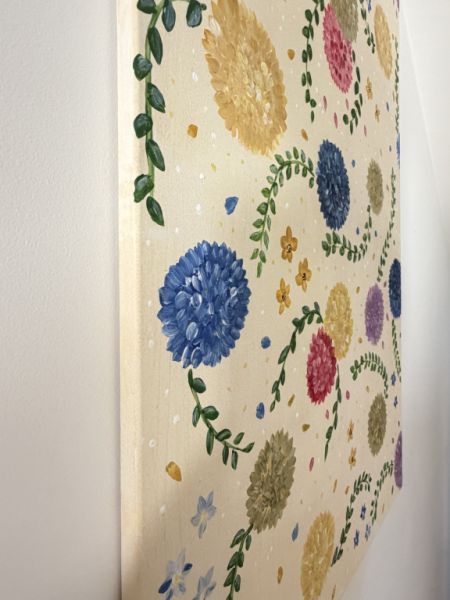 Cuadro acrílico pintado a mano de flores – diseño propio