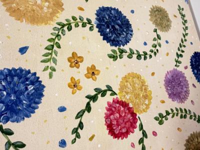 Cuadro acrílico pintado a mano de flores – diseño propio