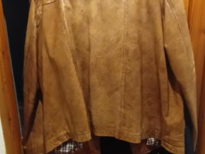 Light brown men's leather jacket Size 48 - XL
