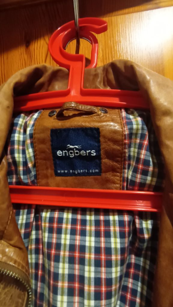 Light brown men's leather jacket Size 48 - XL