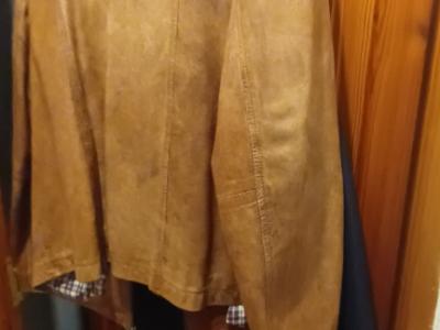 Light brown men's leather jacket Size 48 - XL