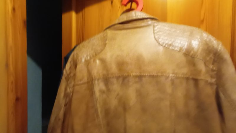 Light brown men's leather jacket Size 48 - XL