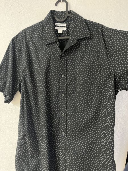 Camisa de manga corta para hombre, azul, L