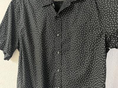 Camisa de manga corta para hombre, azul, L