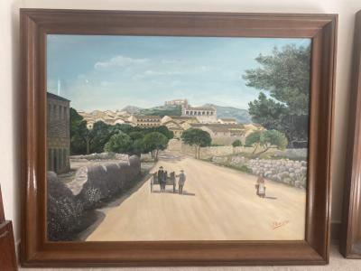 Historische Gemälde Artà Vintage Holzrahmen spanische Kunst