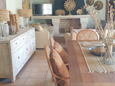 Hochwertiger Holztisch 200x100 + 5 Denzzo Korbstühle zu verkaufen TOP ZUSTAND