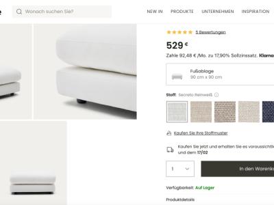 Hocker von Kave Home - weiss - 90 x 90 cm