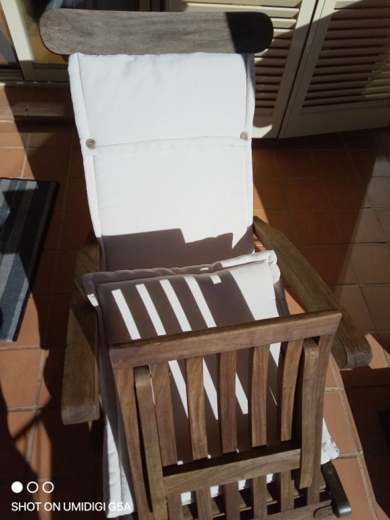 Wooden garden lounger