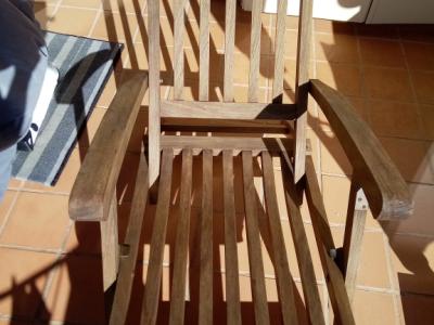 Wooden garden lounger