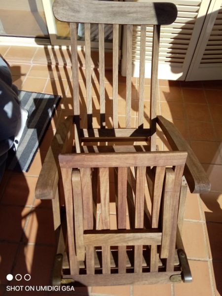 Wooden garden lounger
